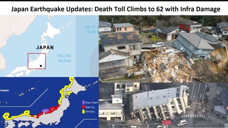 Japan Earthquake Updates: Death Toll rises to 62 as Rescuers Race Against Time