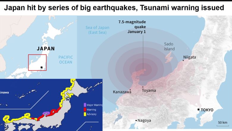 Japan hit by series of big earthquakes, with 7.6 Mag, tsunami warning issued in Russia, Korea