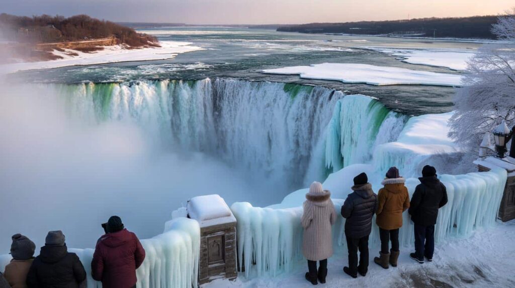 Niagara Falls Nearly Freeze as Minus-55°C Arctic Blast Grips North America