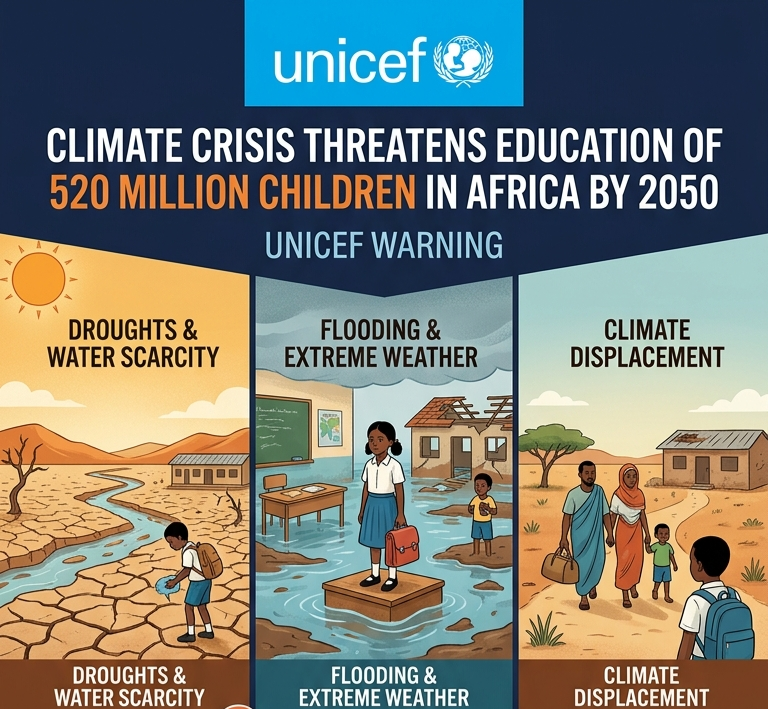 Climate Crisis Threatens Education Of 520 Million Children In Africa By 2050: UNICEF