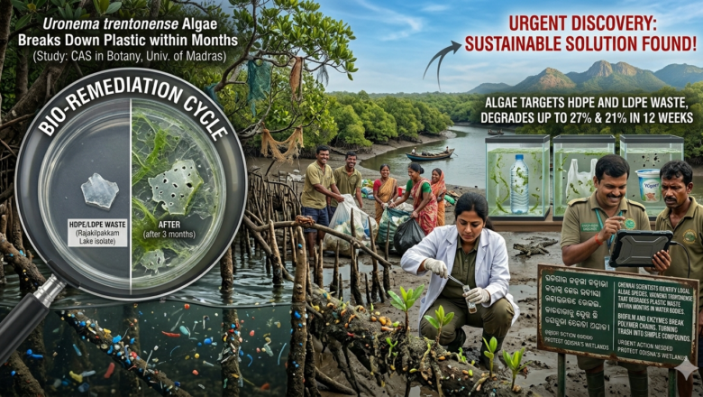 Chennai Scientists Discover Algae that Can Break Down Plastic Waste in Water Bodies Within Months
