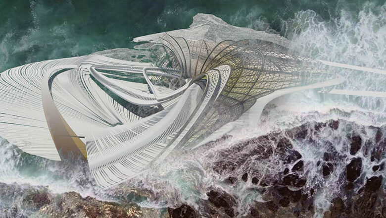 Ocean Vortex Envisions Spiraling Floating Parliament Built from Recycled Marine Waste