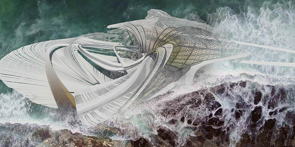 Ocean Vortex Envisions Spiraling Floating Parliament Built from Recycled Marine Waste