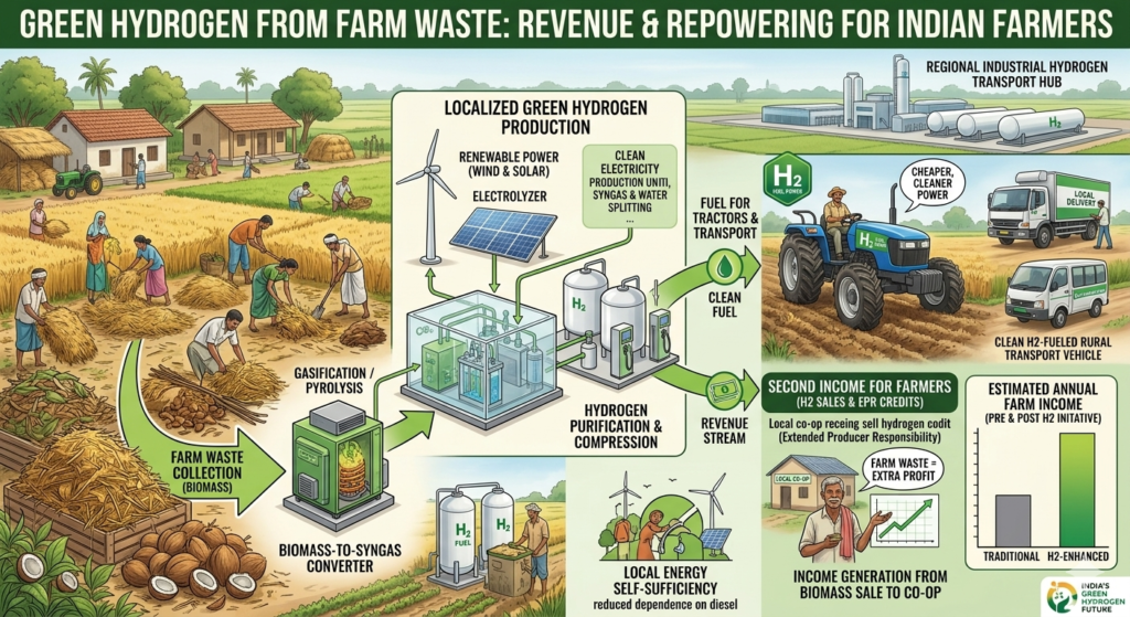 Green Hydrogen Could Turn Farm Waste Into Fuel and Income for Indian Farmers