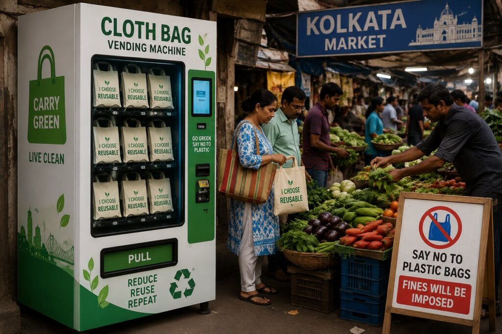 Kolkata to Install Cloth Bag Vending Machines, Fine Single Use Plastic Users