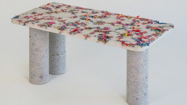 Recycled Textile Waste Turned Into Artificial Stone for Sustainable Furniture Collection