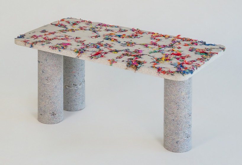 Recycled Textile Waste Turned Into Artificial Stone for Sustainable Furniture Collection