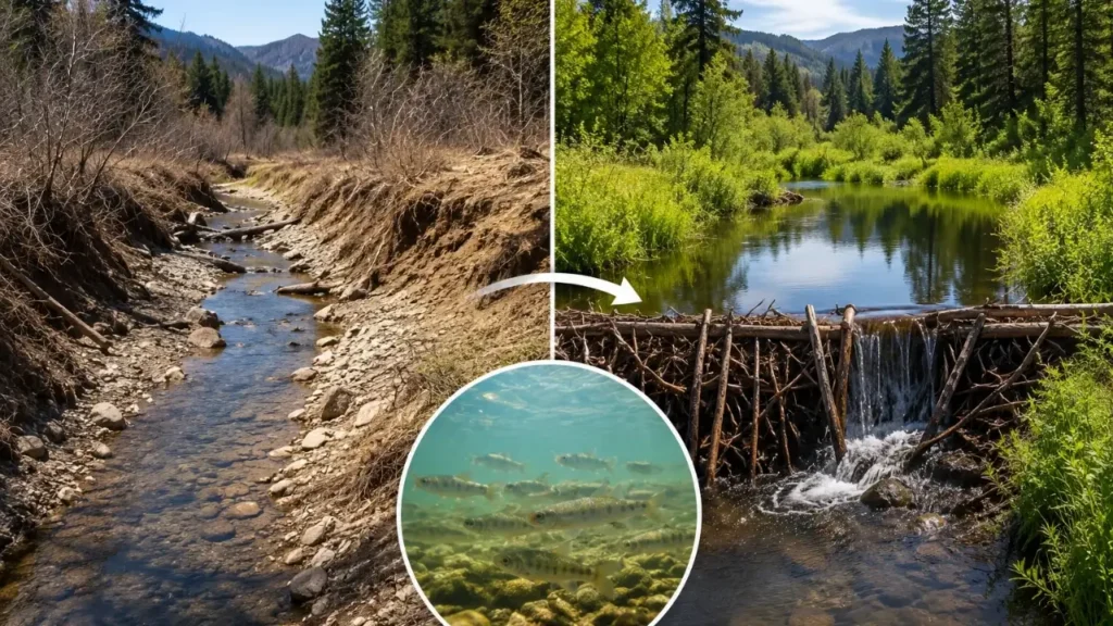 Beaver like Dams boost Survival of Threatened Coho Salmon in drought hit California Streams