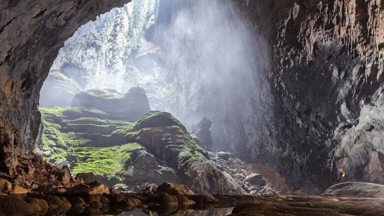 Vietnam Giant Son Doong Cave Holds a Forest River and Clouds Beneath the Earth