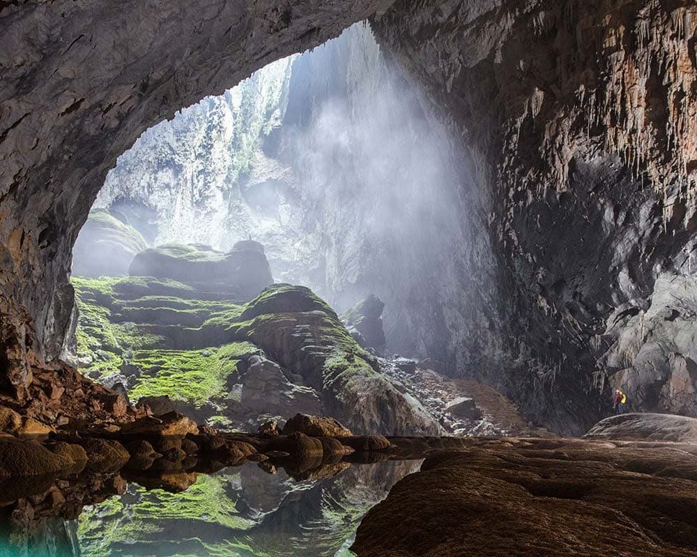 Vietnam Giant Son Doong Cave Holds a Forest River and Clouds Beneath the Earth