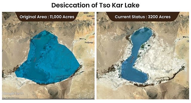Ladakh Plans to Revive Shrinking Tso Kar Lake by Channelising Glacier Water