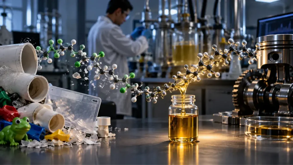 Chemical Process Converts Hard to Recycle PVC Waste into High Performance Lubricating Oil