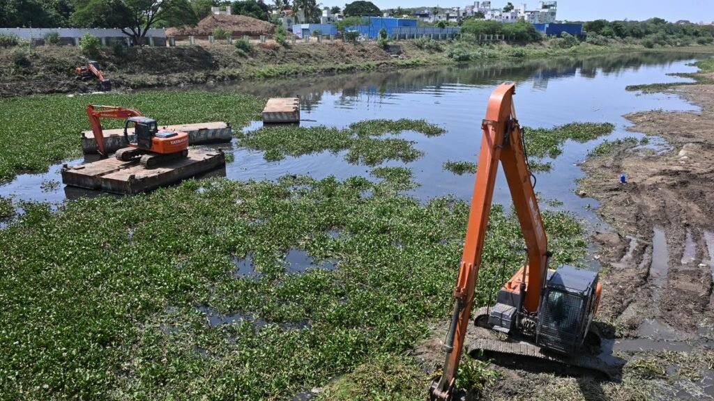 Chennai Steps up Monsoon Preparedness as Water Hyacinth clogs Nearly Waterways 50% of ₹42 crore