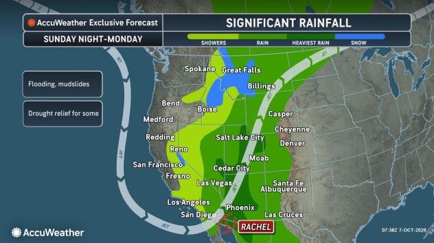 Hurricane Rachel may ease Southwest drought but raise flood risk