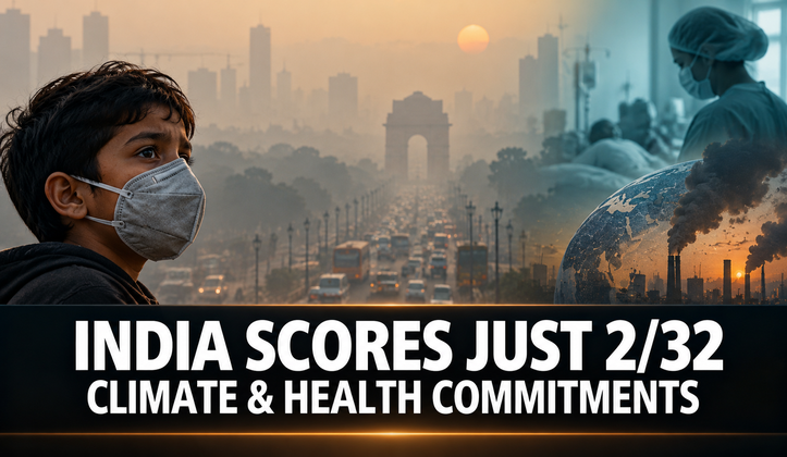 India Scores Just 2 out of 32 for Integrating Health Into Climate Action Plan, Global Assessment Finds